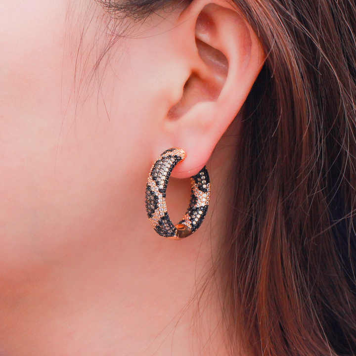 Luxury Big Circle Snake Tiger Earrings 