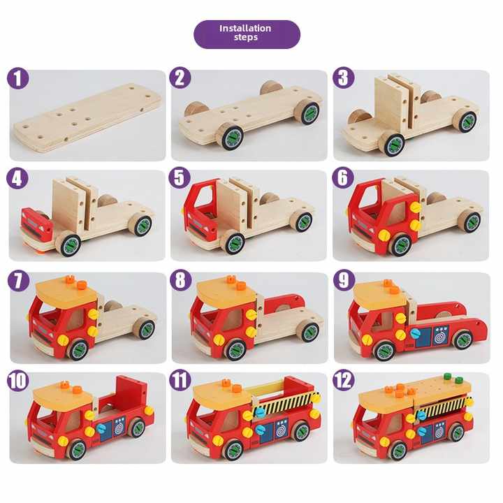 مجموعة ألعاب الأطفال الخشبية المكونة من  Wooden children's play set consisting of nuts and
