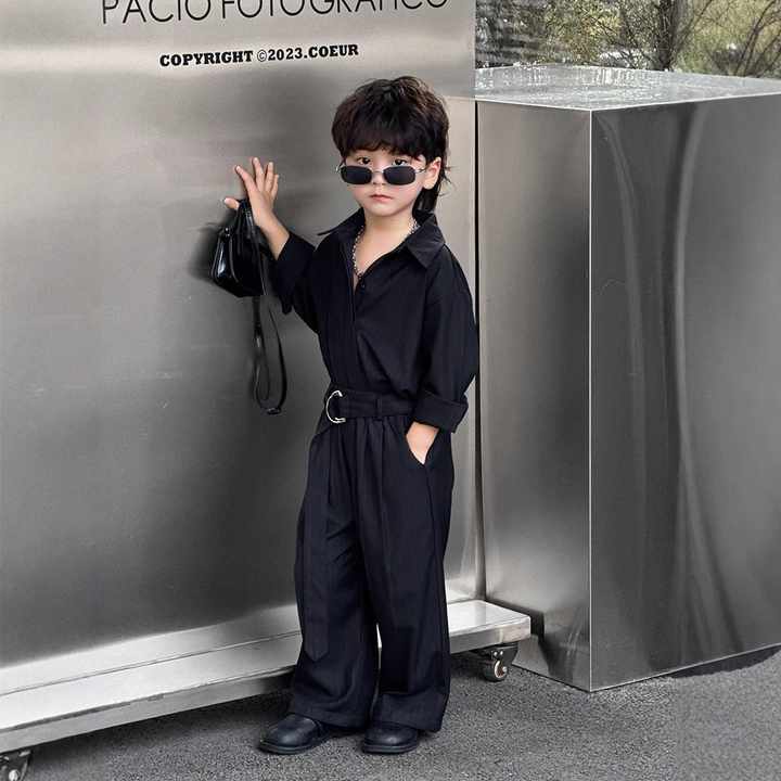 Style with Stripe Pattern Children Clothes- Boys' Casual Shirt Set 