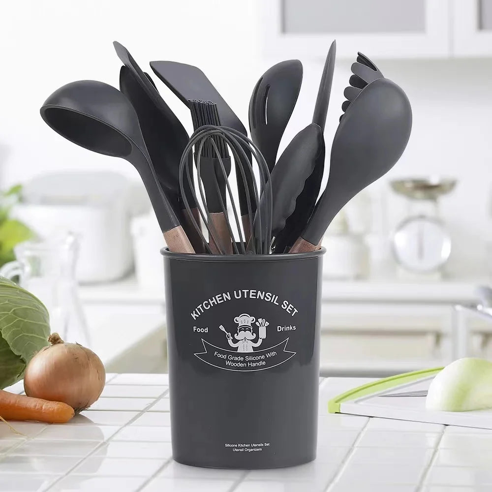 مجموعة أدوات مطبخ سيليكون مقاومة للحرارة-Silicone kitchen utensil set