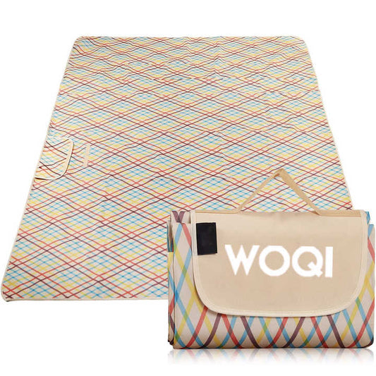 WOQI Outdoor Printed Waterproof Portable Camping Mat Picnic Beach Mat 