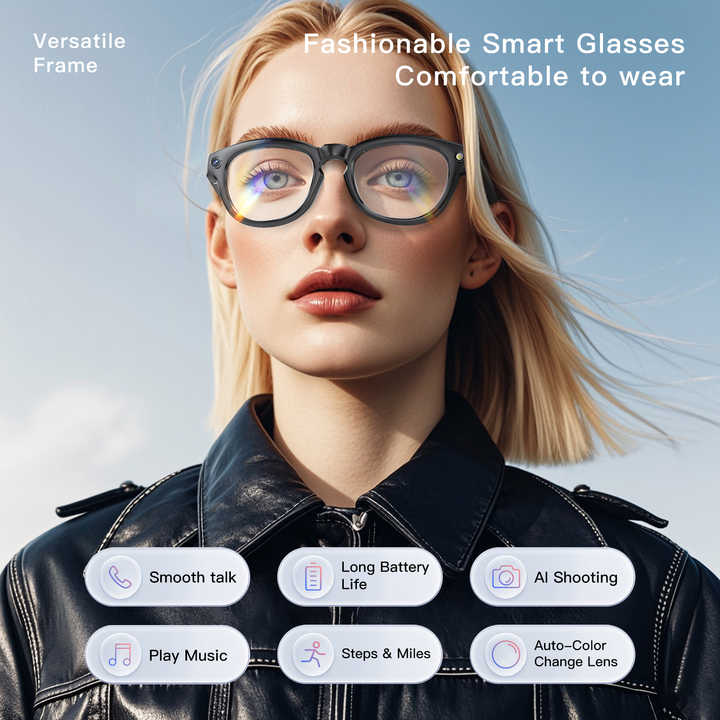 نظارات ذكية نسائية للبلوتوث مع كاميرا آي فون نظارات قراءة متوافقة مع الكاميرا Women's Bluetooth Smart Glasses with iPhone Camera Reading Glasses Compatible with Camera