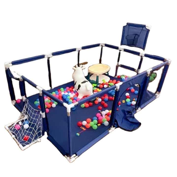 Large playpen with door and basket Playpen with special feature 