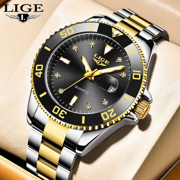 LG89152 Men's Gold-Tone Waterproof Quartz Watch 