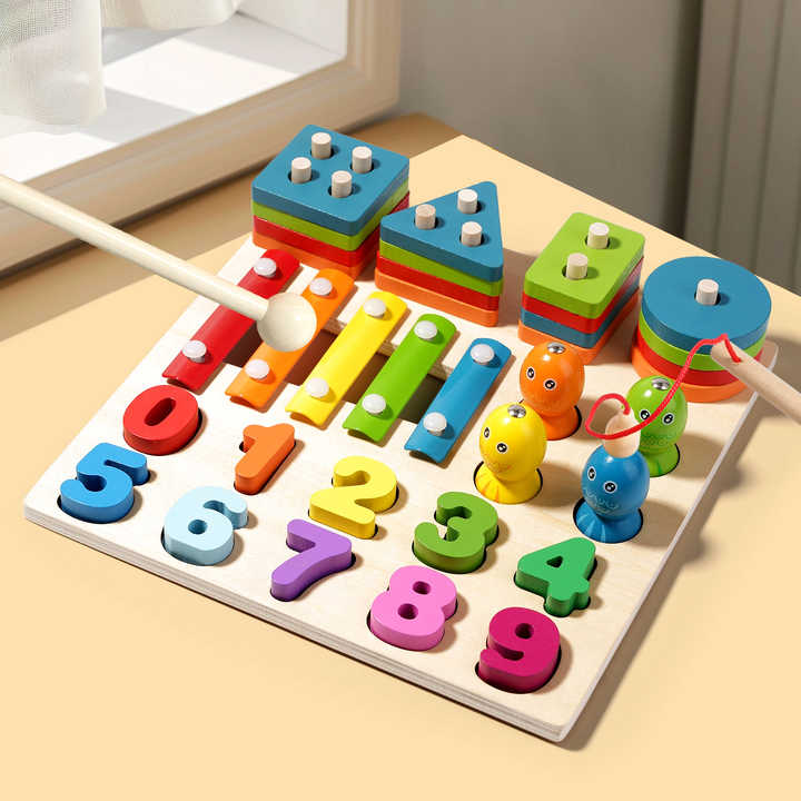 مجموعة مونتيسوري للأشكال الهندسية الأربعة في   Montessori 4-in-1 Geometric Shapes Set