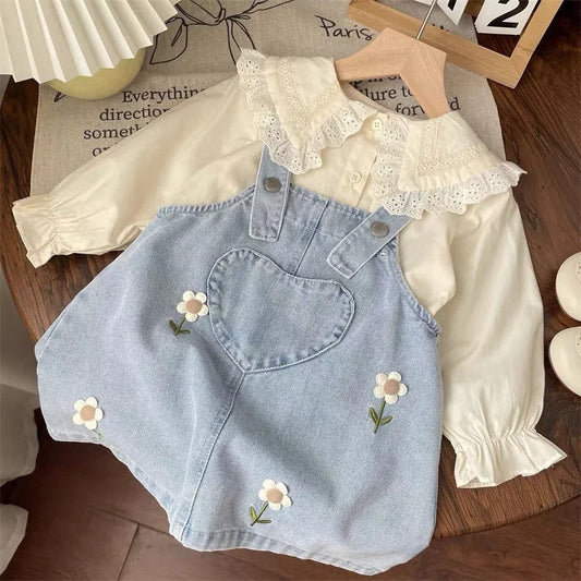طقم ملابس أطفال عصري مكون من قطعتين -  Fashionable Children's Clothing Set Shirt Two-Piece Set