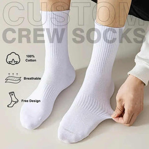 High Quality Factory Custom Cotton Print Crew Socks. 