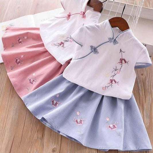 Baby Girls Hanfu Clothes Set-ملابس هانفو