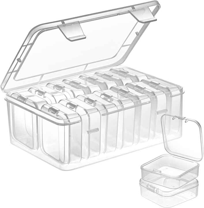 منظمات حبة صغيرة 15 قطعة حقائب تخزين بلاستيكية حاويات صغيرة مع حقيبة توريد حرفية 15 Pieces Small Bead Organizers Plastic Storage Bags Small Containers with Craft Supply Bag