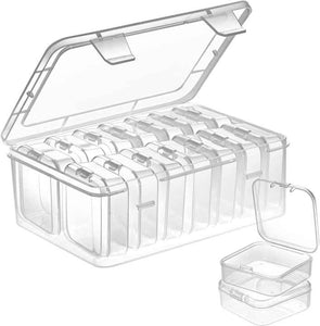 منظمات حبة صغيرة 15 قطعة حقائب تخزين بلاستيكية حاويات صغيرة مع حقيبة توريد حرفية 15 Pieces Small Bead Organizers Plastic Storage Bags Small Containers with Craft Supply Bag