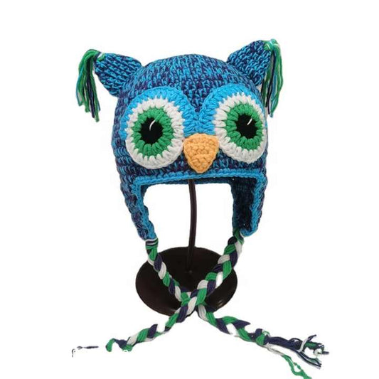 New blue owl baby hats 