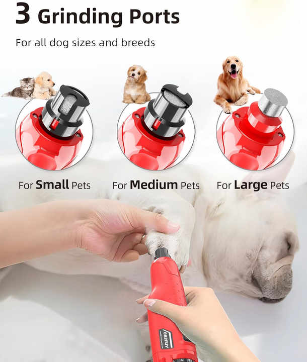 مطحنة أظافر كلاب هادئة- (45 ديسيبل) مطحنة . Quiet Dog Nail Grinder - (45dB) 6 Speed Grinder with 2