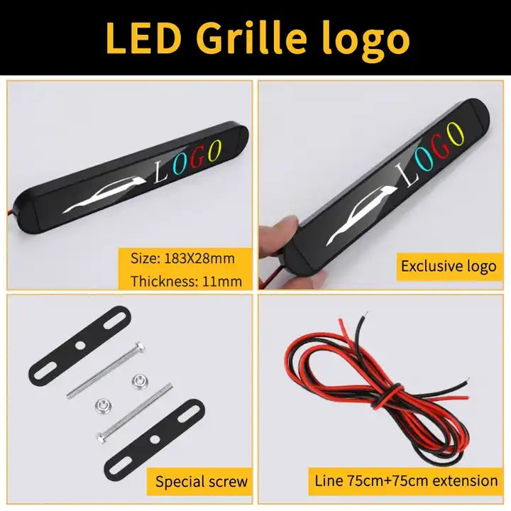 Car Motorcycle Daytime Running Lights LED Front Logo Grille Signal Badge Light Medium Grille Emblem for Ford Raptor F150 