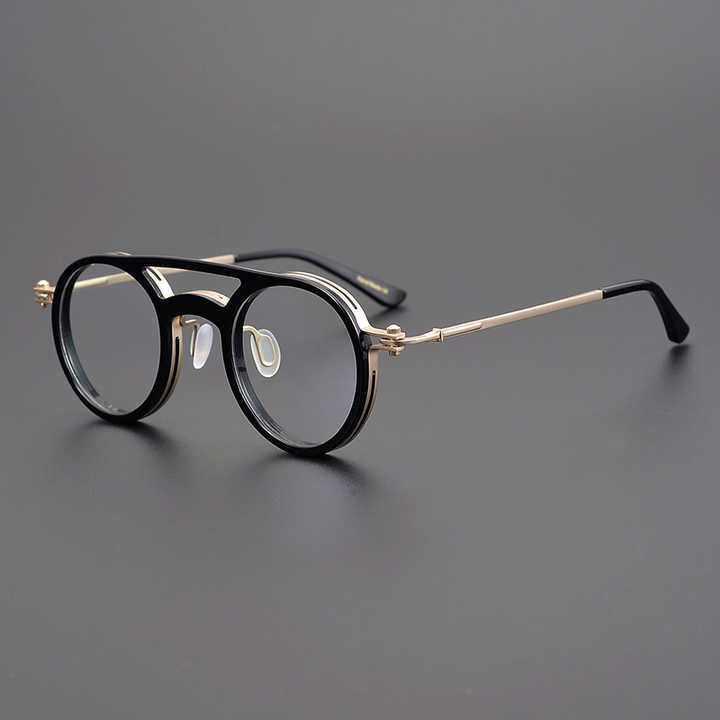 Factory spot products exquisite handmade paper metal frame glasses frame men and women retro round frame 