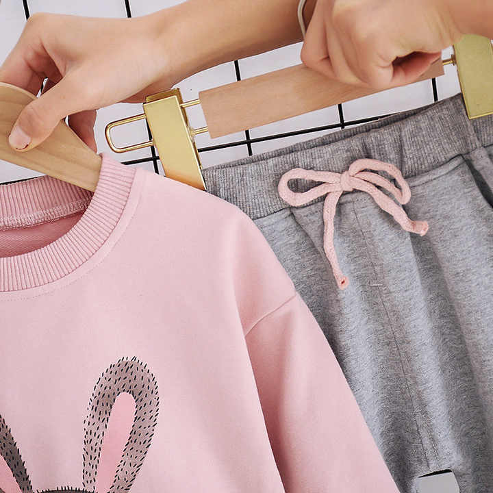 New Design Spring Autumn Girls Long Sleeve 2 Piece Outfits 