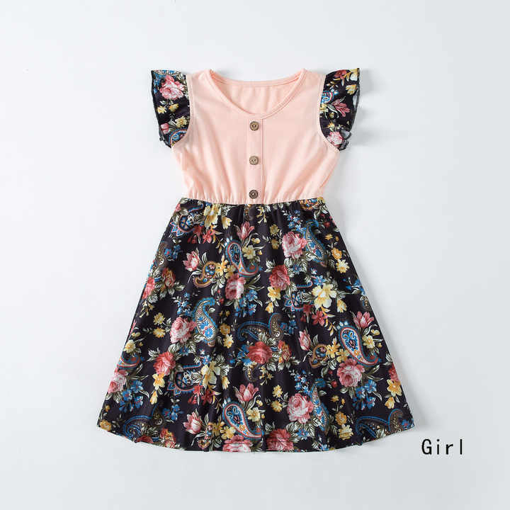 Summer Custom Logo Mother and Daughter Design Baby Rompers Bamboo Fiber Family Matching Outfits 