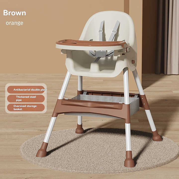 Easy Fold Adjustable High Chair for Baby Feeding/Unique Portable Plastic Baby Dining Chair with Wheels 