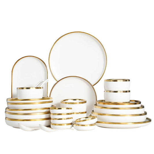 Luxury ceramic dinnerware serving dishes for restaurant ceramic  أواني منزلية أطباق تقديم طعام خزفية فاخرة للمطعم سيراميك