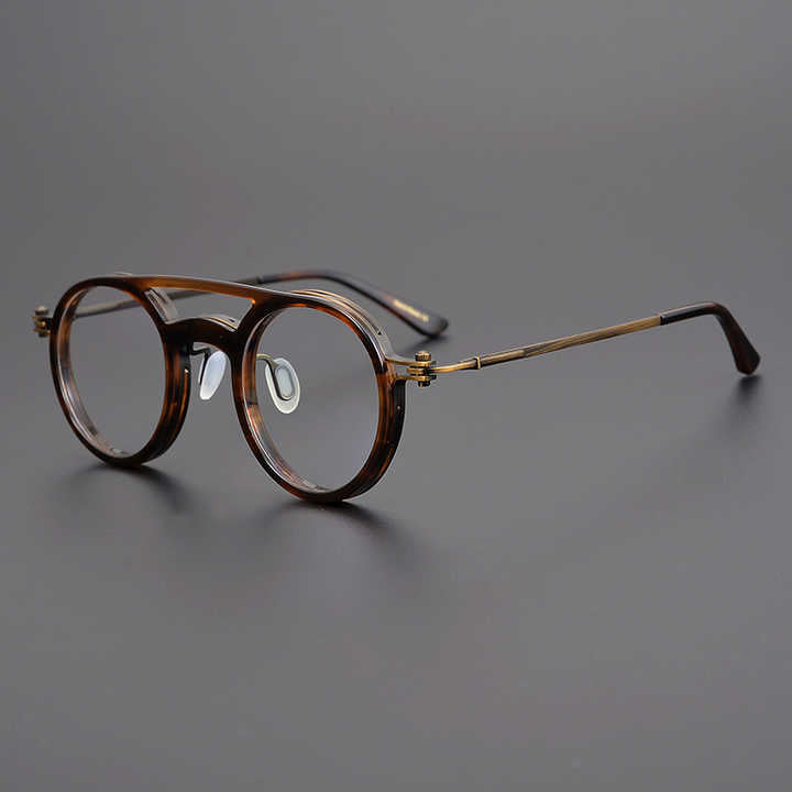 Factory spot products exquisite handmade paper metal frame glasses frame men and women retro round frame 