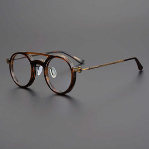 Factory spot products exquisite handmade paper metal frame glasses frame men and women retro round frame 