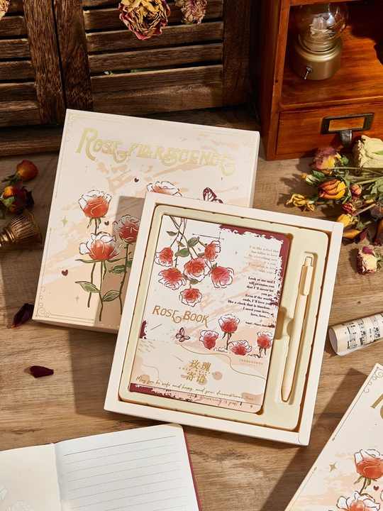 Rose Diary Gift Box Set Hand Account-مجموعة هدايا