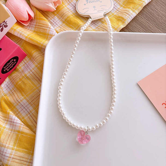Children's Accessories Necklace with an Attractive Heart Shaped Pendant 