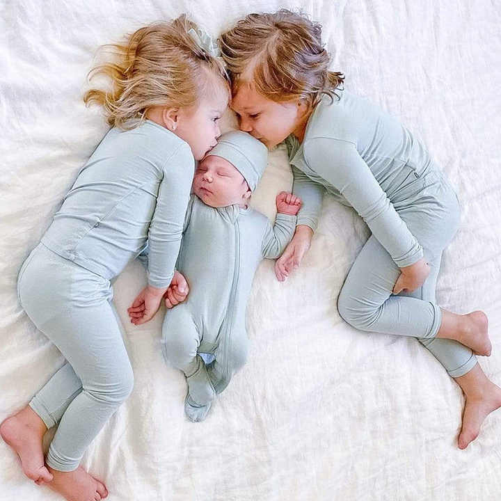 Wholesale Design 2 Pcs Children 95% Bamboo Viscose 5% Spandex Baby Pajamas Kids Rayon Toddler Unisex Boy and Girlsتصميم الجملة 2 قطعة أطفال 95٪ الخيزران فيسكوز 5٪ سباندكس بيجامات أطفال رايون طفل للجنسين الأولاد والبنات
