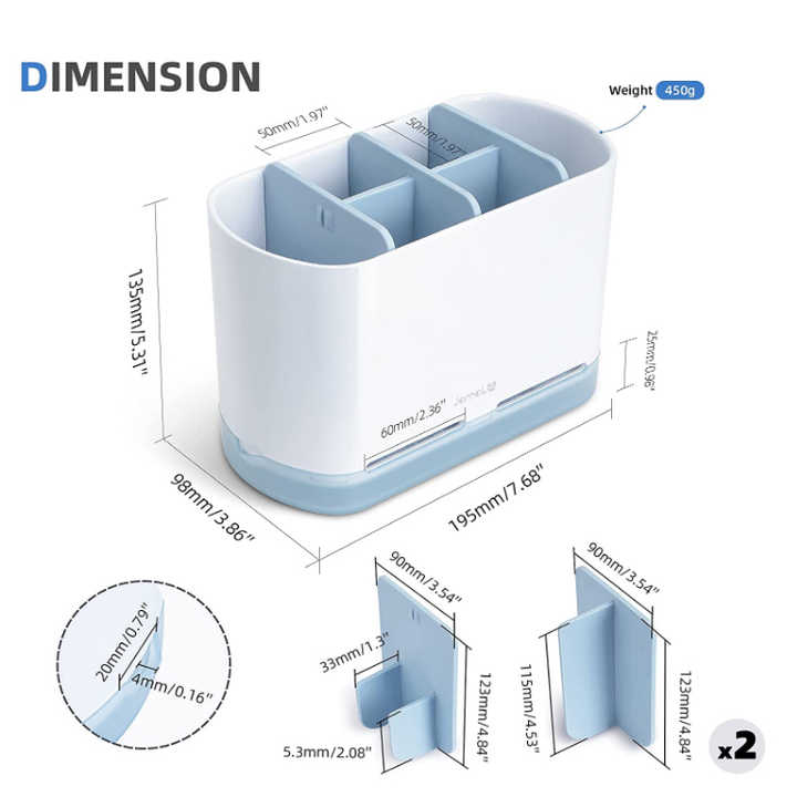 Wholesale Home Kitchen Tools Dish Brush Holders Storage Sink Organizer Plastic Storage Box 