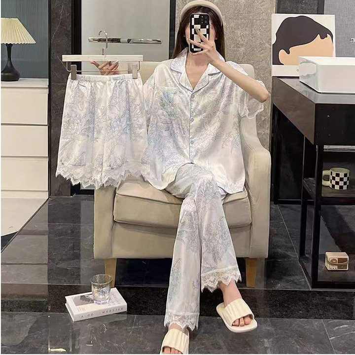Women's Summer Short-Sleeved Pants Three-Piece Suit 