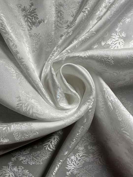 Custom White Silk Jacquard 