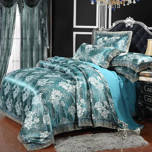 European Satin Jacquard Four-piece Bedding Set Linen 