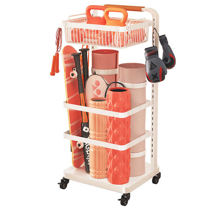 Multifunctional Removable 3-Tier Gym Equipment Rack, Yoga Mat Shelf Organizer 