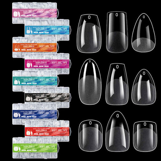 Boxed Short Trapezoidal Semi-French Nails 