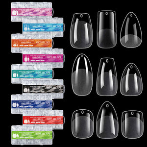 Boxed Short Trapezoidal Semi-French Nails 