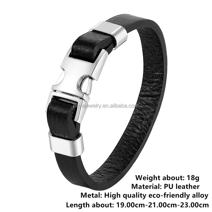 POYA Men's Handmade Leather Bracelet, 