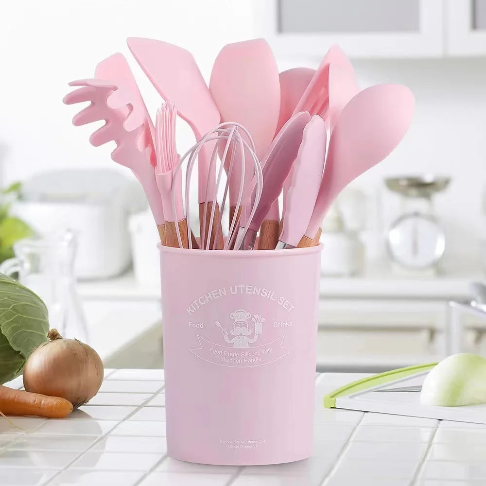 مجموعة أدوات مطبخ سيليكون مقاومة للحرارة-Silicone kitchen utensil set
