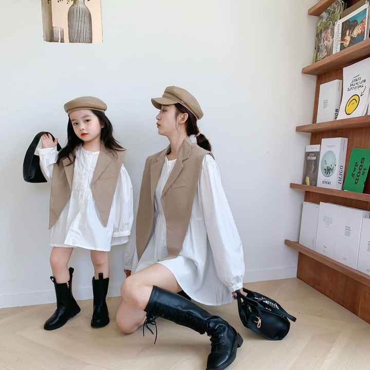 Family Matching Autumn Clothes, Family Matching Autumn Clothes for Baby Girls Korean Style Formal Blouseملابس خريفية عائلية متناسقة, ملابس خريفية عائلية متناسقة مع ملابس الفتيات الرُضَّع بلوزة رسمية على الطراز الكوري