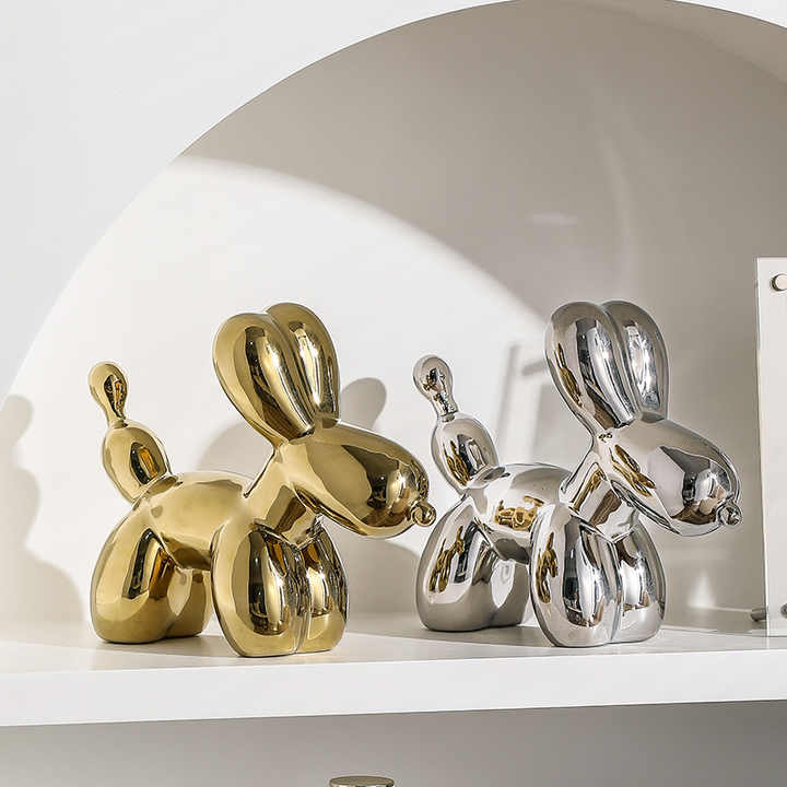 Electroplated ceramic home figurines 