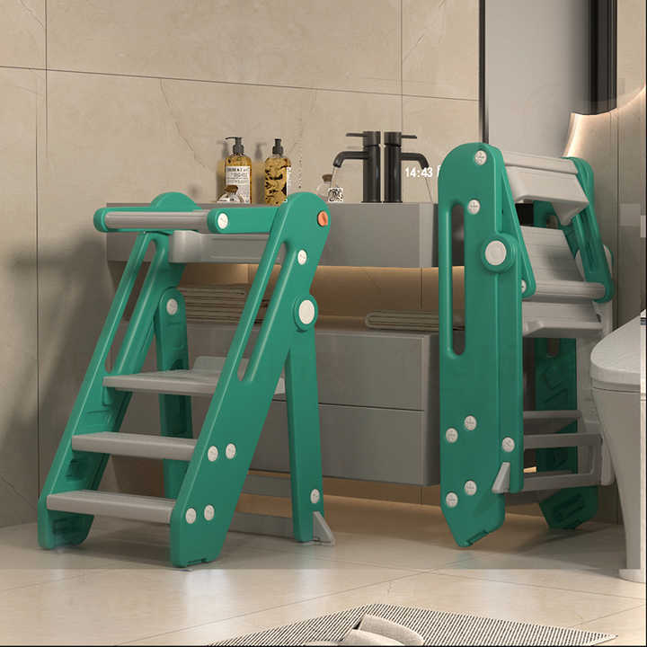 Safe Baby Bathing Ladders, Baby Learning Tower, Foldable, Adjustable Bath Chair Toys for Kids to Learn 