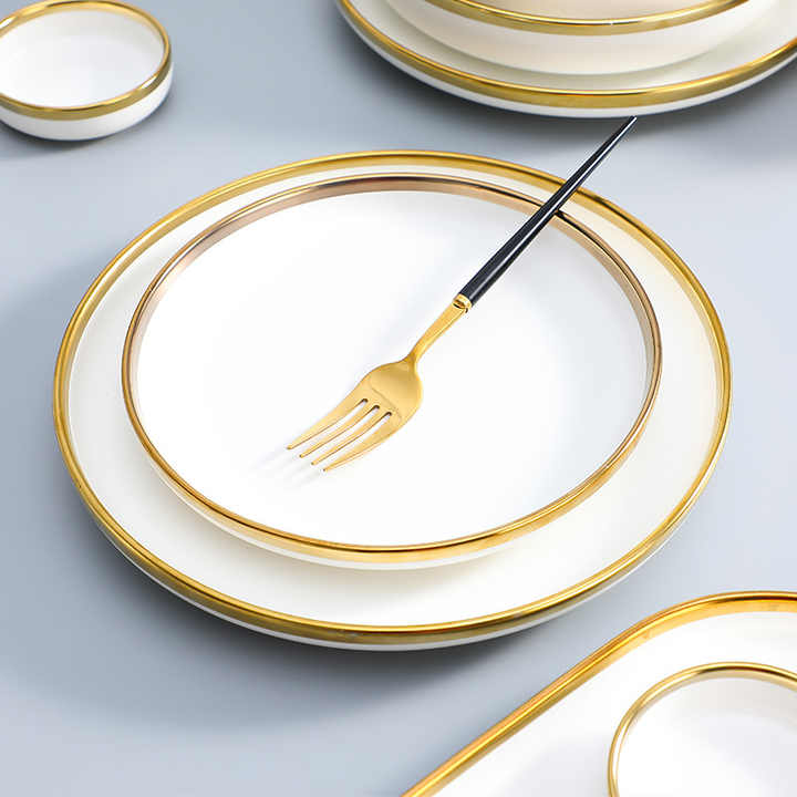 Luxury ceramic dinnerware serving dishes for restaurant ceramic  أواني منزلية أطباق تقديم طعام خزفية فاخرة للمطعم سيراميك