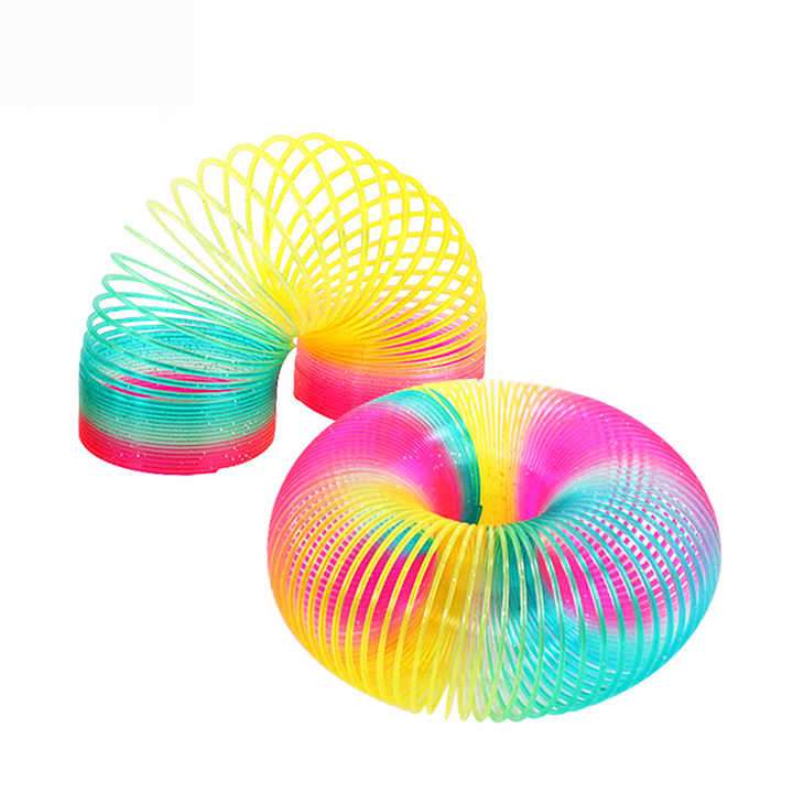 لعبة ألغاز مرنة ملونة للربيع, لعبة من البلاستيك السحري على شكل قوس قزح Colorful Spring Flexible Puzzle Toy, Magic Rainbow Plastic Toy