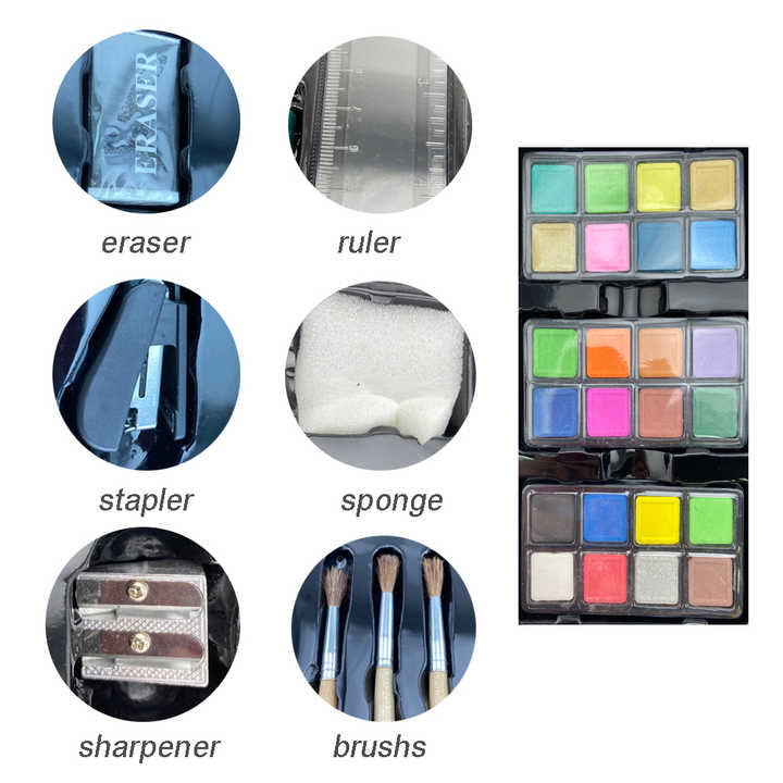 Art Supply 88 Piece Deluxe Artist Studio Creative Wood Box Set Painting and Sketching Set 