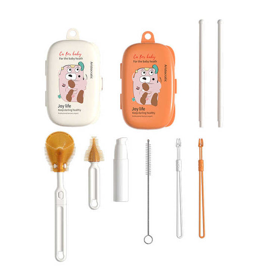 Travel-Friendly Baby Bottle Straw Brush Set 