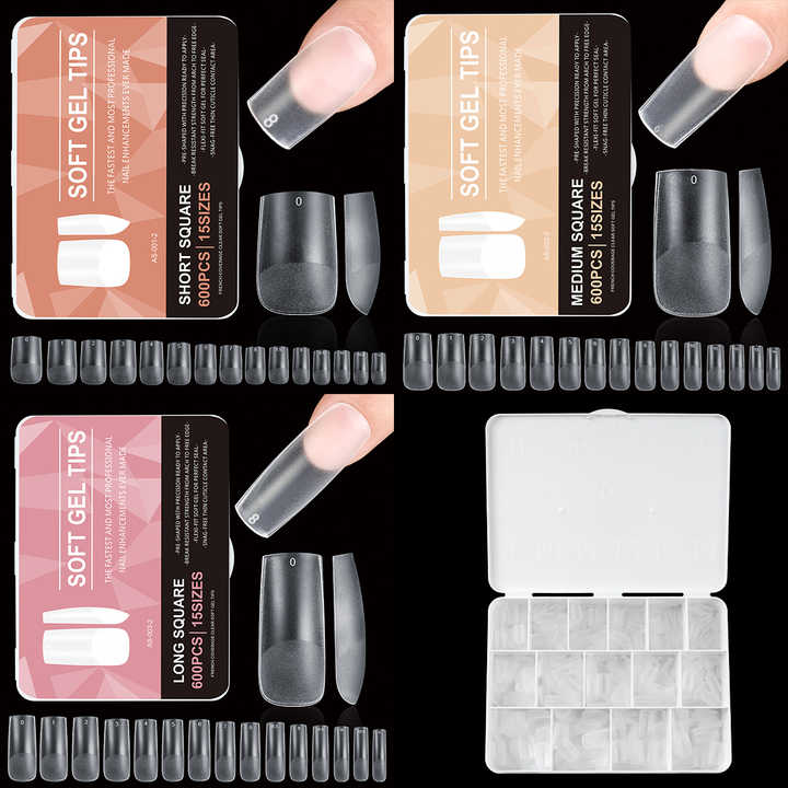 اظافر صناعية شفافه - transparent artificial nails