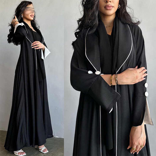 Front Open Abaya Muslim Dresses-عباية مفتوحة من الأمام