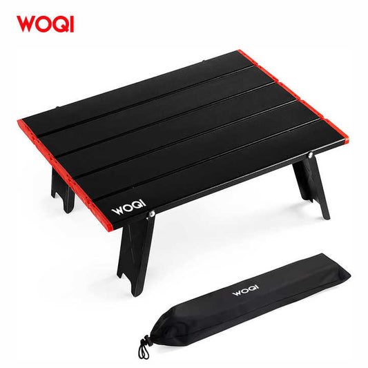 Black Lightweight Aluminum Folding Height Camping Table 