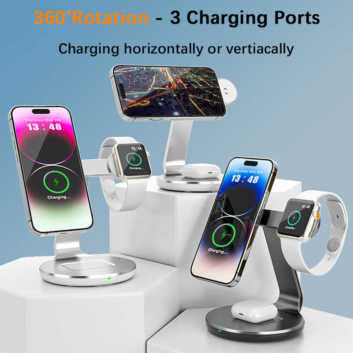 Great Offer 15W Magnetic Wireless Charger 3 in 1 Fast 