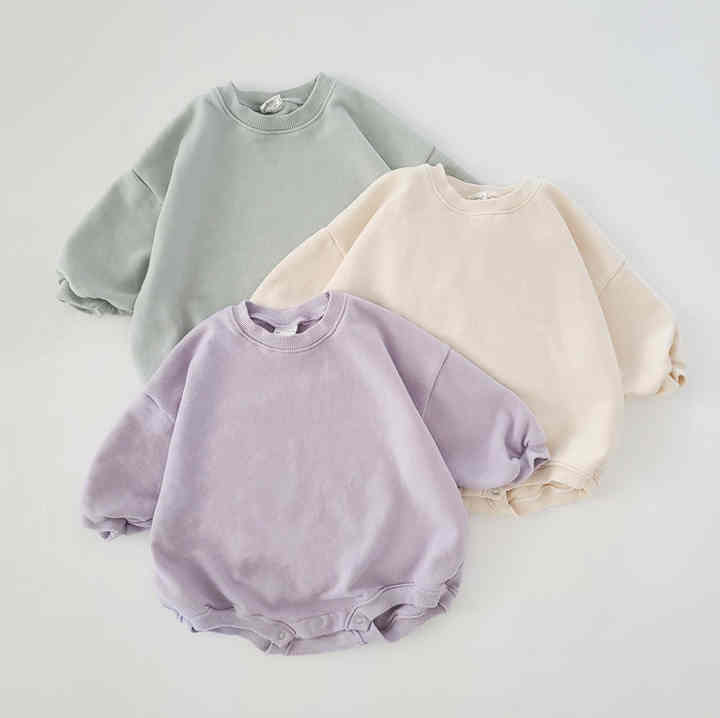 سويت شيرت رومبير طفل صغير بأكمام طويلة  -  Baby Girl Boy Sweatshirt Romper Toddler