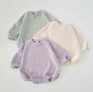 سويت شيرت رومبير طفل صغير بأكمام طويلة  -  Baby Girl Boy Sweatshirt Romper Toddler