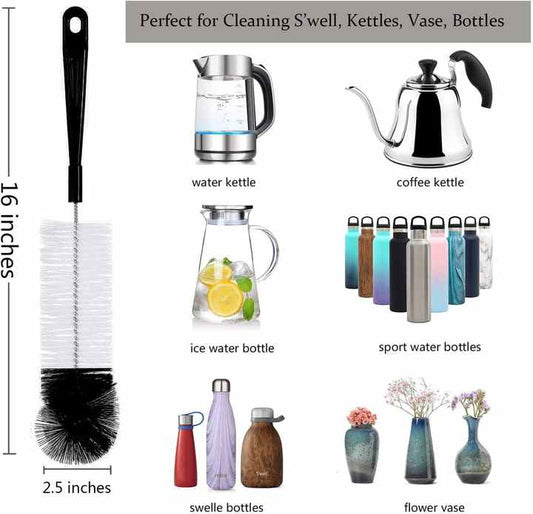DX المنزلية الفولاذ المقاوم للصدأ البلاستيك زجاجةDX Household Stainless Steel Plastic Baby Milk Bottle Brush Cleaner Set Small Cleaning Cup Brush